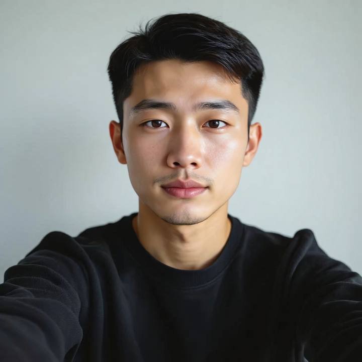 Edgar cut haircut simulation for men on a real selfie