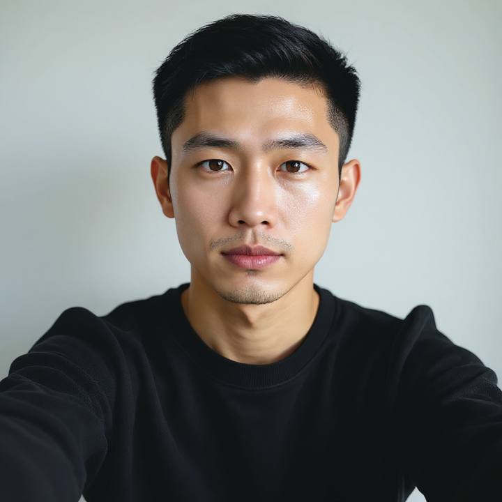 Low taper fade hairstyle try on preview for men, identity preserved