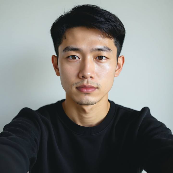 Textured crop haircut simulation for men on a real selfie