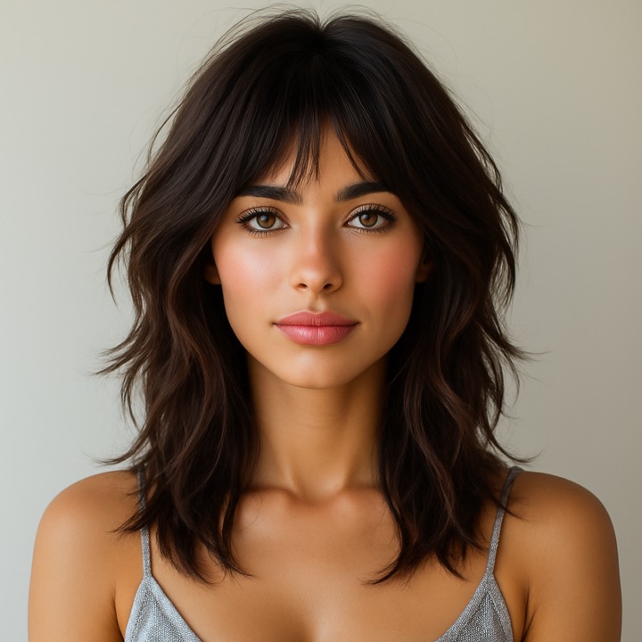 Wolf cut hairstyle try on preview on a real face